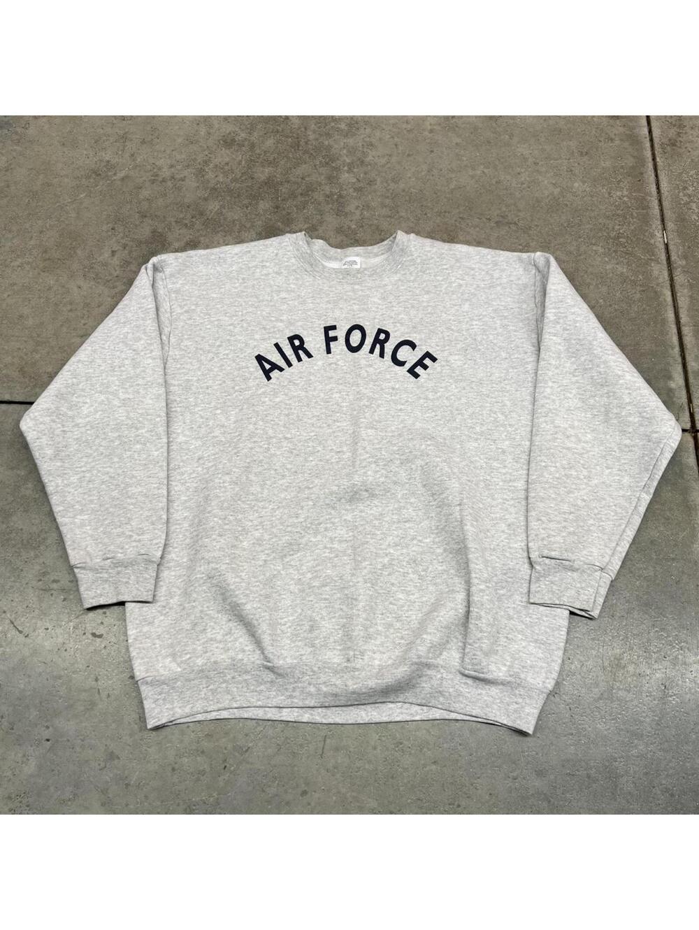 vintage air force academy military grey and navy spell out crewneck size xl